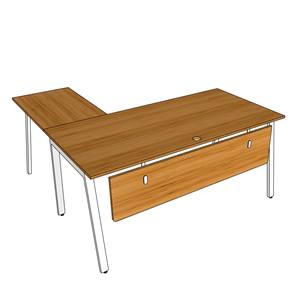 AtonBamboo L-shaped Folding Office <b>Desk</b> 160x160cm with Assembled Iron Legs & Drawer Plastic & Metal - Product Image 4