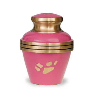 Vente en gros d'urne personnalisée avec empreinte de patte de chat souvenir commémoratif en laiton rouge de haute qualité pour la crémation des cendres adulte - Product Image 3