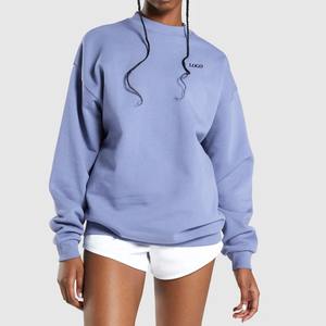 Sudadera de mujer de Color sólido con estampado personalizado al por mayor de alta calidad, jersey de moda de gran tamaño, sudadera transpirable para mujer 2026 - Product Image 1