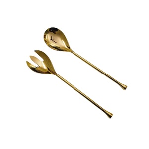 Servidor de ensaladas de acero inoxidable con mango forjado a mano, nuevo diseño, servidor de Metal para servir ensalada, juego de cubiertos de Metal - Product Image 2