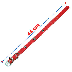 Collare per Cani in Pelle Resistente Taglia L 45cm, Design Elegante e Moderno con Impronta di Zampa, Guinzaglio Durevole per Gatti - Product Image 2