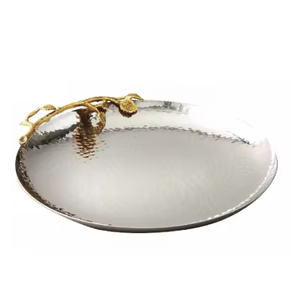 Plateaux de service ronds en métal de qualité supérieure et élégants pour la décoration de table à manger - Product Image 1