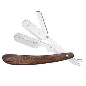 Maquinilla de afeitar de hoja única para hombre con logotipo personalizado con mango de madera, maquinillas de afeitar cortadas para el cuidado personal - Product Image 2