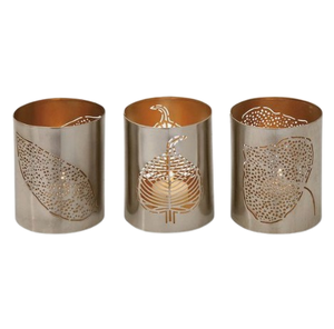 Ensemble de trois bougeoirs en verre et métal de qualité d'exportation Bougeoir votif Forme personnalisée pour l'éclairage de la maison - Product Image 4