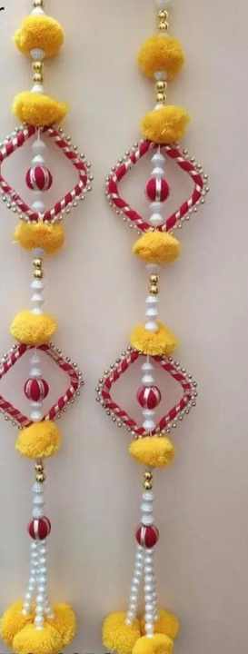 Handcrafted Marigold Flower Wall Hanging Square Choodi With Pearl Ganesh Chaturthi Diwali Decor Haldi Decor Floral Ball Strings