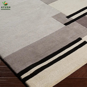 Tapis antidérapant en laine avec envers en latex synthétique, tapis faits à la main pour la chambre à coucher et le salon - Product Image 4