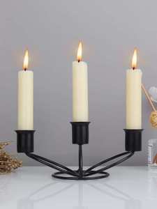 Soporte de vela creativo con personalidad, decoración de barra de mesa de restaurante nórdico, candelabro de luz de té de metal, pequeños adornos - Product Image 3