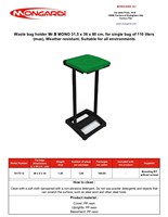 Poubelle de rangement rectangulaire en plastique PP 80L de fabrication italienne Mongardi, bac à déchets extérieur à structure de pression, écologique