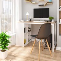 Bureau blanc de table de bureau de station de travail d'ordinateur de mélamine moderne avec le stockage pour la maison