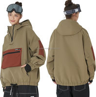 Veste de ski et de snowboard unisexe pour l'hiver, imperméable, en polaire isolante thermique avec fermeture éclair - Technologie Tex et capuche