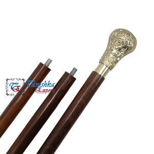 Bastón de Madera Náutico de Estilo Antiguo Pulido con Mango de Latón, Hecho a Mano, Duradero y Ajustable para Campamento al Aire Libre - Product Image 1