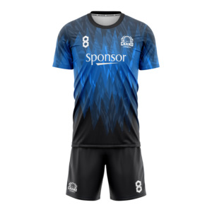 ชุดเสื้อฟุตบอลสำหรับผู้ชายผ้าโพลีเอสเตอร์แบบ100% ชุดเสื้อเจอร์ซีย์ย้อมสีเรียบระบายอากาศได้ดี - Product Image 3