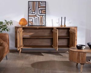 Modern 3-door Solid Acacia <b>Sideboard</b> Boomer 175 cm for Living Room Bedroom Hotel - Product Image 4