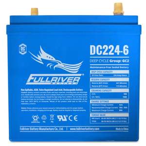 Batterie AGM scellée à décharge profonde Fullriver 6V 224Ah, groupe GC2 DC224-6 pour voiturettes de golf - Product Image 1