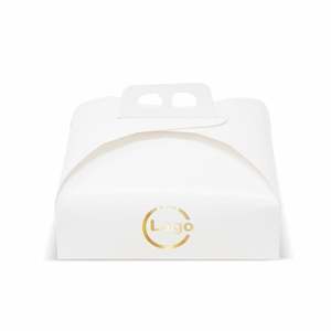 Boîtes à gâteaux mod. Blanc brillant avec poignée - Personnalisable en 1 couleur - 25 x 25 - Product Image 4