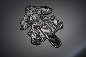 Parches multicolores para motocicleta Biker Gorilla, chalecos traseros cosidos con plancha grande, fácil aplicación para Chaqueta estilo rebelde - Product Image 2