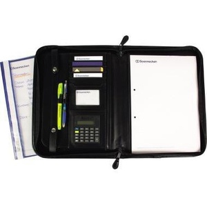 Soennecken DORTMUND Writing Portfolio 34 X 27 X 2.5 cm Black Cowhide Leather Desktop & <b>Drawer</b> Organizer - Product Image 3