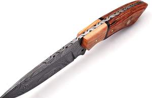 Calidad Premium personalizable Damasco acero S7 Skinner cuchillo de caza mango de madera para supervivencia Industrial Camping OEM disponible - Product Image 3