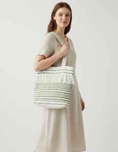 Sac à bandoulière bohème en coton Dari, esthétique chic, écologique, élégamment fait à la main, sac de plage réutilisable exclusif, fermeture éclair fantaisie pour femmes - Product Image 3