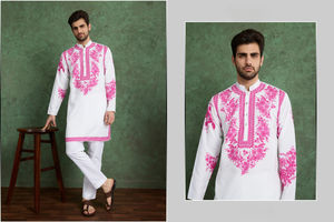 Collection Kurta pour hommes en rayonne imprimée numérique de style Rajwara pour les fêtes formelles - Product Image 3