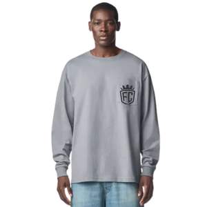 <b>Men</b> Oversized <b>Long</b> <b>Sleeve</b> Pocket Tee Soft Cotton Crewneck Casual Everyday Streetwear Top - Product Image 1