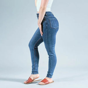 Top qualité jeans décontractés Denim pantalon Vintage femmes femme taille haute pantalons décontractés femme Slim jean coupe décontractée poids léger - Product Image 6