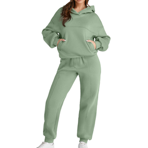 Survêtements d'hiver à capuche pour femmes, impression personnalisée, manches longues, 100% coton respirant - Product Image 1