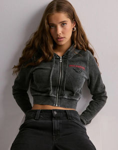 Best Selling Custom <b>Black</b> Drop Shoulder <b>Women's</b> Big T Shrunken Hoodie Anti-Wrinkle And Breathable Hoodies <b>Women's</b> Zip Up Hoodie - Product Image 5