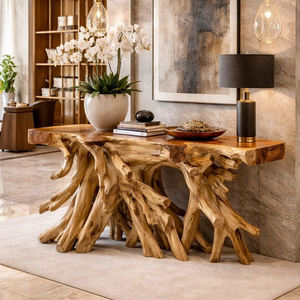 Mesa Consola de Estilo Orgánico Hecha a Mano con Raíz de Teca Natural de Lujo para la Entrada, Decoración de Interiores y Muebles de Diseño - Product Image 3