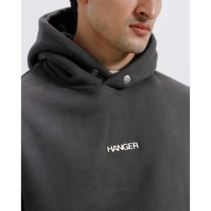 Sweat à capuche essentiel en molleton 100 % coton, délavé à l'acide, avec broderie 3D et impression sérigraphiée, taille XL - Product Image 2