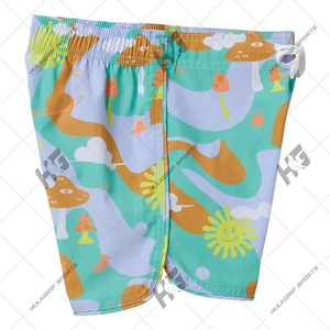 Vente en gros de shorts de bain à séchage rapide pour hommes avec taille élastique taille moyenne Shorts de bain teints en couleur unie - Product Image 1