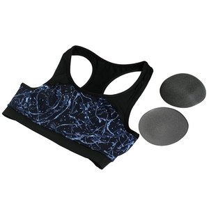 สปอร์ตบราไร้รอยต่อน้ำหนักเบาสำหรับผู้หญิงชุดสองชุดสำหรับวิ่งและโยคะสีพื้นหลังสวยและกันแรงกระแทกสายคล้องไหล่ - Product Image 5