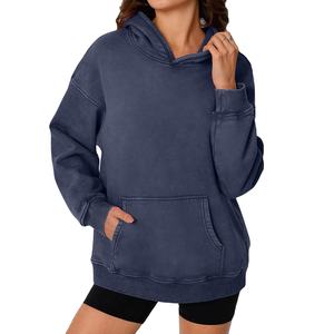 Sudadera con capucha de lavado ácido de gran tamaño a la moda para mujer, Jersey Vintage, sudadera de manga larga, trajes de otoño para mujer Queen para invierno forrado 2026 - Product Image 5