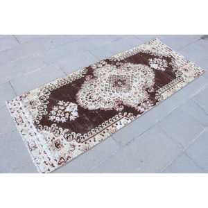2.7x6.5 ft Rug, Turkish Vintage Rug, Brown Wool Rug - Product Image 3