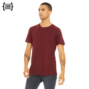 T-shirt à manches courtes 100% coton de haute qualité T-shirt uni respirant pour homme en mélange lourd - Product Image 1