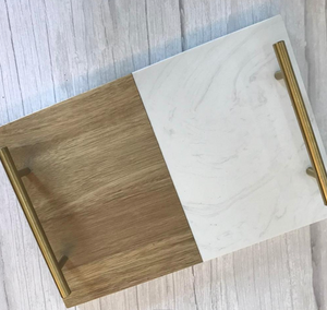 Plateau en bois et résine de qualité supérieure et manche en bois Plat de service en époxy de luxe disponible en différentes couleurs Rive - Product Image 1