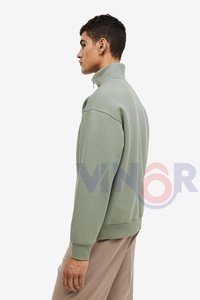 High Quality <b>Men's</b> 1/4 Quarter <b>Zip</b> Fleece <b>Sweatshirt</b> with Stand Collar Embroidered Pullover for Winter Professional Custom Made - Product Image 4