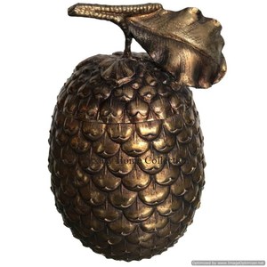 Unique Design Metal Fruit Shape Handcrafted Wine <b>Bucket</b> and Ice Chiller Cooler Brass Antique Shade Tabletop Large Shape <b>Bucket</b> - Product Image 1