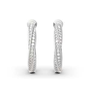 Pendientes de Aro Jeulia Twist de Plata de Ley con Circonita para Aniversario - Product Image 2