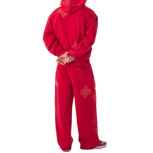 ชุดเซ็ตฮู้ดดี้และกางเกงจ็อกเกอร์ทรงบานแฟชั่นฤดูหนาวคุณภาพสูงสำหรับผู้ชาย ผลิตตามสั่ง (OEM) ผ้าฝ้าย 100% - Product Image 3