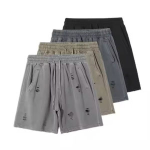 Sports d'été pour hommes Vente en gros 100% coton avec cordon de serrage Tissu de haute qualité avec motif solide Short de survêtement pour hommes - Product Image 1