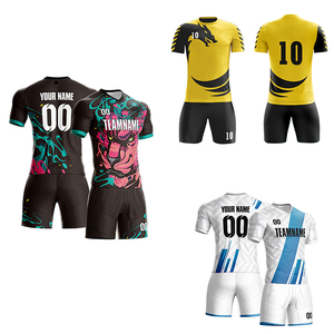 Dernière haute qualité 100% Polyester personnalisé personnalisé hommes séchage rapide Football formation porter noir blanc pas cher maillot de football - Product Image 2