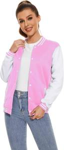 Veste universitaire à manches longues pour femmes, personnalisée de haute qualité, polaire Letterman avec remplissage en coton, toile imprimée, prix bon marché - Product Image 2