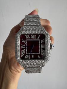 Nouveauté Montres entièrement serties de diamants pour hommes Chronographe Luxe Hip Hop Plaqué or Montre carrée sertie de diamants en provenance d'Inde - Product Image 4