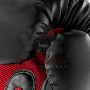 ถุงมือมวยหนังสังเคราะห์สีแดงและสีดำสำหรับการฝึกซ้อมการต่อสู้เพื่อการแข่งขันและการแข่งขันด้วยการออกแบบที่ทนทาน - Product Image 5