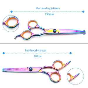 Professionnel 5 pièces ensemble de ciseaux de toilettage pour animaux de compagnie réutilisable chien et chat soins des cheveux ciseaux de coupe chien Kit de toilettage en acier inoxydable - Product Image 3