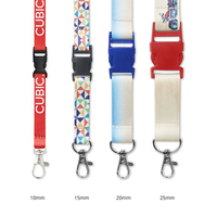 Cordón de poliéster de 90 cm personalizado con sublimación, suave y ligero, con soporte para credencial, clip de seguridad desprendible para teléfono y gancho de mosquetón.