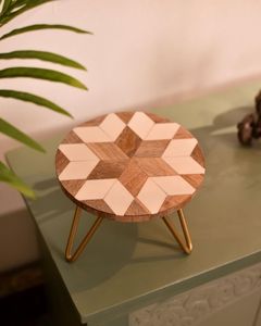Support à gâteau en bois antique, plats de service, assiette, support à gâteau en bois avec design pliable, à utiliser pour les fêtes d'anniversaire, les fêtes de la fête des mères - Product Image 4