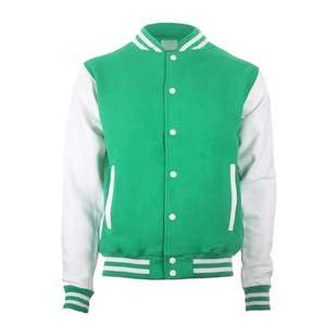 Veste universitaire d'hiver de haute qualité pour hommes, tissu patchwork respirant en soie et coton avec logo avant à col montant-OEM disponible - Product Image 4