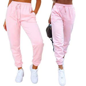 Pantalon de jogging en molleton de coton épais pour femme Pantalon de survêtement en soie d'hiver avec décoration de logo - Product Image 3